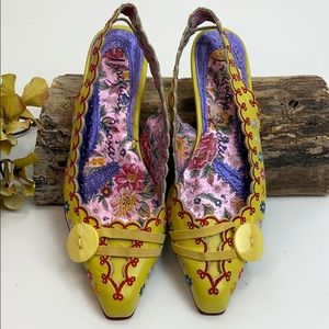 Irregular Choice Embroidered Kitten heel Slingback 37
